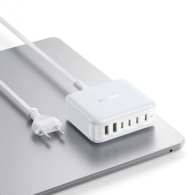 10. Baseus EnerFill FH21 120W Ladestation 4xUSB-C + 2xUSB-A - Weiß