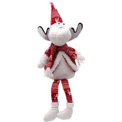 13. Dekoratives Weihnachts-Rentier, weiß, 35 + 20 cm