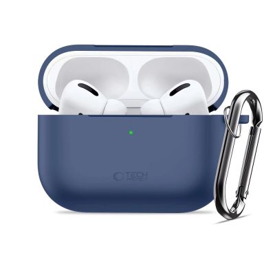 3. Tech-Protect Silikon-Hakenhülle für AirPods Pro – Marineblau