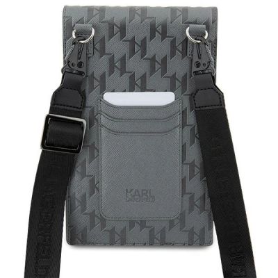 5. Karl Lagerfeld Case KLWBSAKHPCG Handtasche – Silbernes Saffiano-Monogramm Choupette
