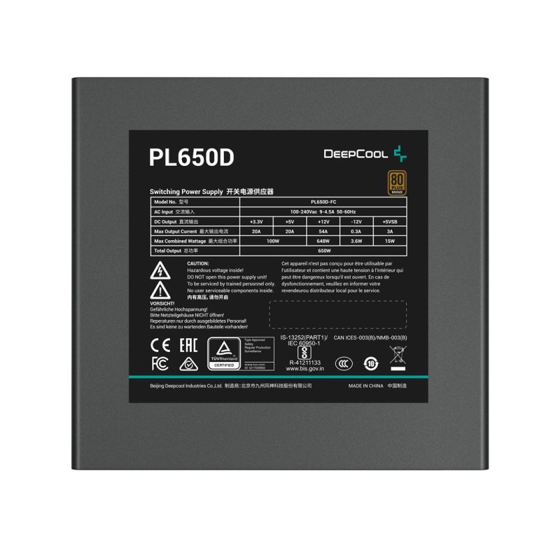 7. DeepCool PL650-D 650W 80 Plus Bronze Netzteil