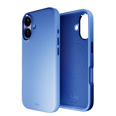 8. Puro Icon Mag Pro MagSafe Silikonhülle für iPhone 16 – blau