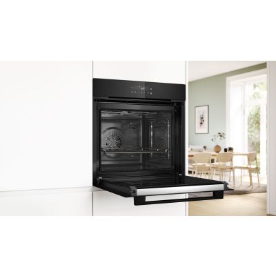 7. Backofen BOSCH HBA571BB4 Pyrolysereinigung + Teleskopauszüge 1 Ebene BOSCH HEZ538000