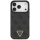 3. Guess Leather 4G Triangle Strass MagSafe Case für iPhone 17 Pro - Schwarz