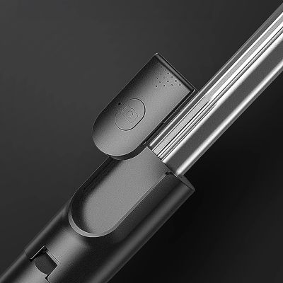 12. Selfie-Stick WH1YXS Teleskopstativ 1 m mit runder Lampe und Telefonhalter – Schwarz