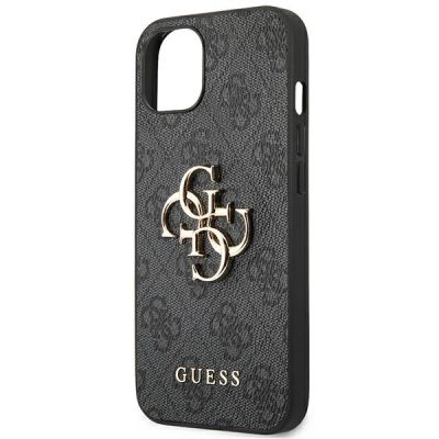 6. Guess 4G Hülle mit großem Metalllogo für iPhone 14 / 15 Plus – Grau