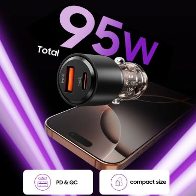 4. Tech-Protect CC03 95W 2-Port USB-A / USB-C Kfz-Ladegerät – Schwarz
