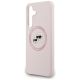 6. Karl Lagerfeld Silikonhülle mit Karl & Choupette-Motiv (MagSafe) für Samsung Galaxy S25 FE – Pink
