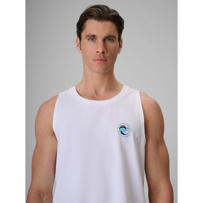 4. Ärmelloses Herren-T-Shirt mit Aufdruck, reguläre Passform, 4F 4FRSS26TSLEM366-10S