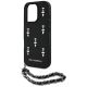 5. Karl Lagerfeld Saffiano Crystals w/Chain iPhone 16 Pro Case - Schwarz