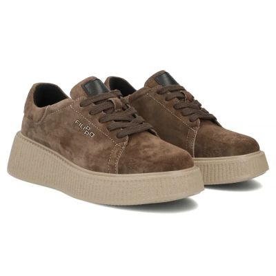 12. Braune Damen-Sneaker aus Leder mit Plateausohle, Modell Filippo DP7982