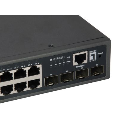 3. LevelOne GTP-5271 Managed Network Switch L3 Gigabit Ethernet (10/100/1000) PoE-Unterstützung Grau