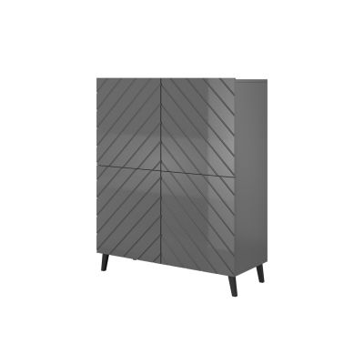 ABETO Regal 100,5x40xH121,5 Graphit/Glanzgraphit