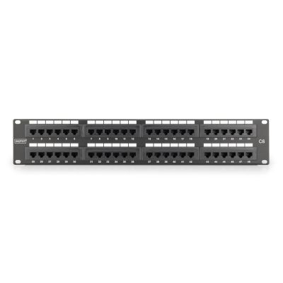 5. Digitus Patchpanel 19 Zoll, 48 RJ45-Anschlüsse, LSA vertikal, Cat. 6, ungeschirmt, 2 HE, schwarz, Kabelführung, Beschriftungsfelder