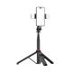 15. Selfie Stick WC12YDS Teleskopstativ 1,3 m aus Aluminiumlegierung mit Dual-Licht und Telefonhalter – Schwarz