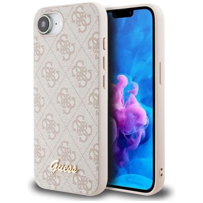 7. Guess 4G Script Logo MagSafe iPhone 16e Hülle - Rosa