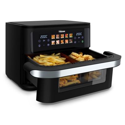 2. Tristar Doppel-Heißluftfritteuse 10L, autonom, 2800W, Schwarz, Edelstahl
