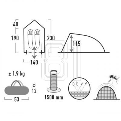 8. High Peak Minitramp 2 Zelt 10151