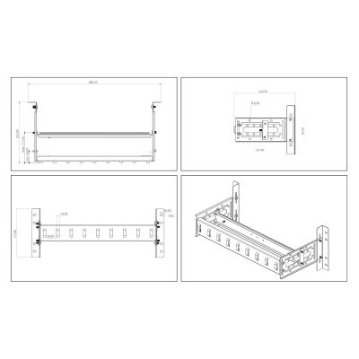 45. Digitus 483 mm (19") Montageschienenhalterung, 4 HE