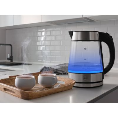 12. ELDOM GLASKABELLOSER WASSERKOCHER C420 KETTY 1850-2200W 1,7L NETTOFILTER BELEUCHTETER BEHÄLTER, HEIZPLATTE