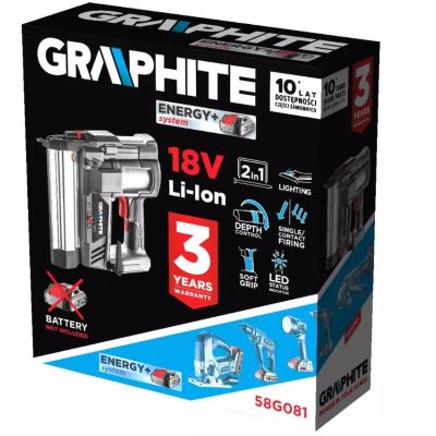 8. Graphite 2in1 Energy+ 18V Li-Ion Akku-Tacker ohne Batterie