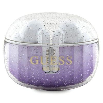 Guess Glitter Gradient TWS Bluetooth-Kopfhörer mit Dockingstation – Lila