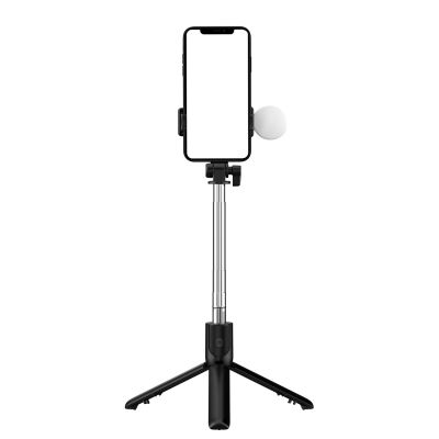 2. Selfie-Stick WR1YXS Teleskopstativ 0,71 m mit runder Lampe – Schwarz