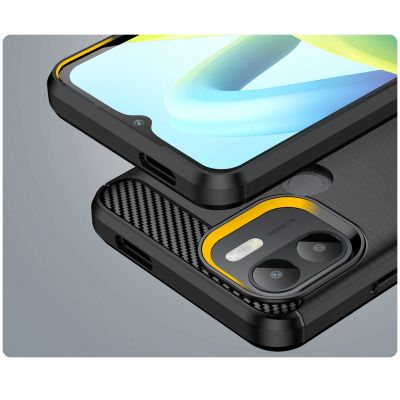 6. Carbon Case Hülle für Xiaomi Redmi A1+ flexible Silikon-Carbon-Hülle schwarz