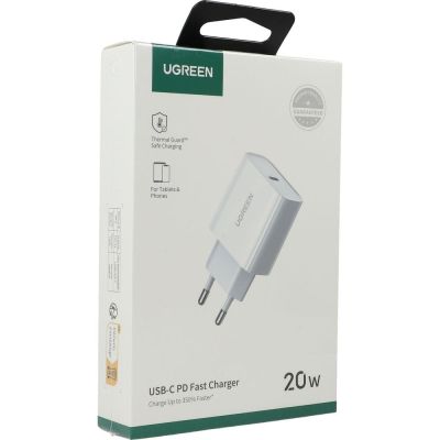 8. Ugreen USB Power Delivery 3.0 Quick Charge 4.0+ 20W 3A Wandladegerät (Weiß)