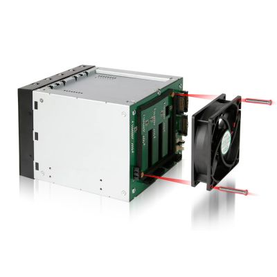 9. IcyDock Montageplatte 5x8,9cm SATAI-III in 3x5,25" MB155SP-B bk