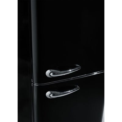 3. Ravanson LKK-250RB 250l Retro-Kühlschrank | LED-Beleuchtung | Vintage-Stil | 545 x 585 x 182 mm | Schwarz