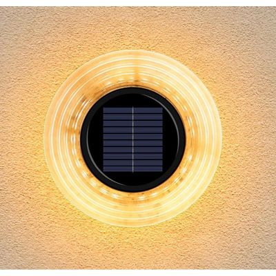23. Solar-Scheibenlampe mit 28 LEDs zur Boden- oder Wandmontage