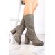 8. Jezzi W JEZ416B khakifarbene isolierte Stiefeletten mit Gummiband