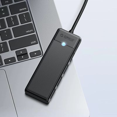 6. Orico PAPW4A-C3 USB-Hub mit 4 Anschlüssen (4x USB-A 3.0, 0,15 m Kabel) – Schwarz
