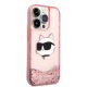 4. Karl Lagerfeld KLHCP14LLNCHCP iPhone 14 Pro 6.1" Pink/Pink Hardcase Glitter Choupette Head