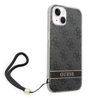 2. Guess GUOHCP14MH4STK iPhone 14 Plus 6,7 "schwarz / schwarzes Hardcase 4G Print Strap