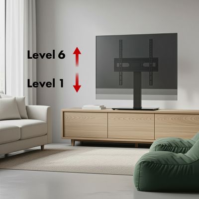 5. MACLEAN Universal-TV-Ständer, für TV-Schränke, max. 40 kg, max. VESA 400x400, Höhen- und Winkelverstellung MC-1240