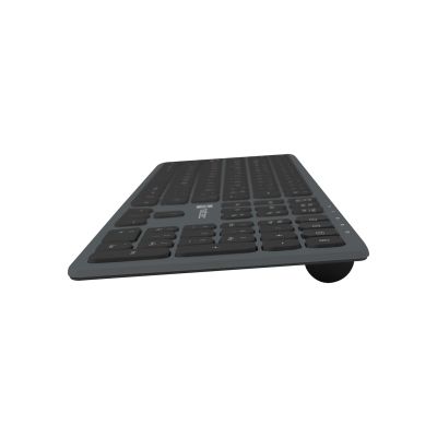 4. NATEC NKL-1830 Universelle RF-Funk- + Bluetooth-QWERTZ-Tastatur Spanisch Schwarz, Grau