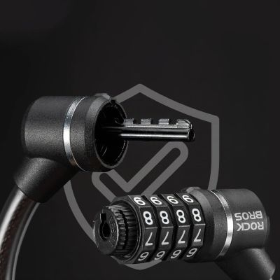 4. Rockbros 87639-4 Fahrradschloss mit Code und Stahlkabel – schwarz