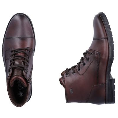 5. Rieker F4546-25 Herren-Ankle-Boots aus braunem Leder: bequem, wasserdicht, gefüttert.