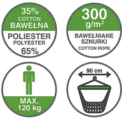 4. Brasilianischer Hängemattensessel 100 x 130 cm und 2 Kissen 40 x 40 cm, schwarz