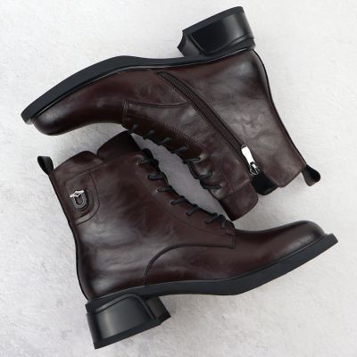 4. Braune Damen-Lederboots im Worker-Stil Filippo DBT7369