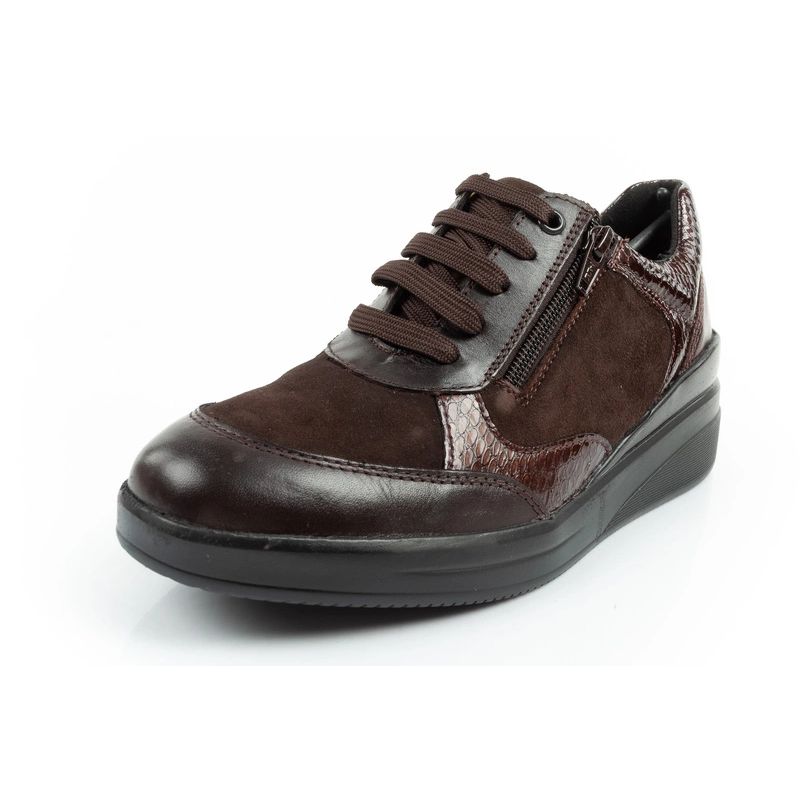 3. Scholl Emma Laces Damen Sport Leder Braun Plateauschuhe