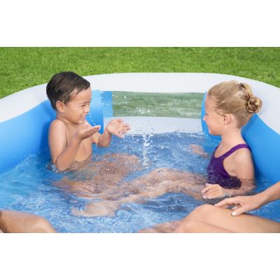Bestway 54409 Aufstellpool, aufblasbarer Pool, oval, blau-weiß