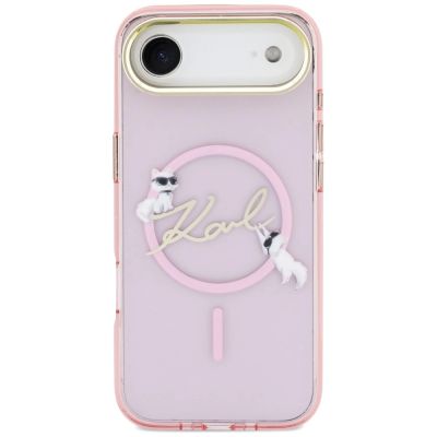 3. Karl Lagerfeld IML Choupettes Karl Script Logo MagSafe iPhone Air Hülle - Pink