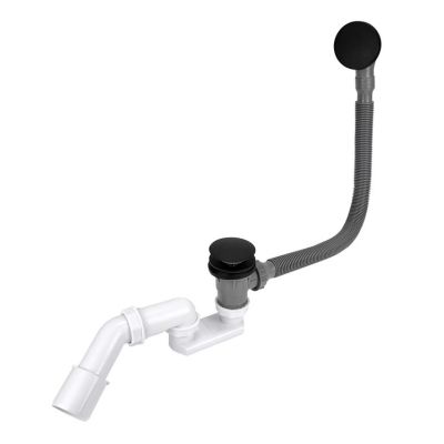 Badewannensiphon mit Klick-Klapp-Verschluss, schwarz matt