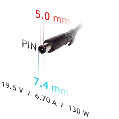 3. Akyga AK-ND-57 Netzteil für DELL-Notebooks (19,5 V; 6,75 A; 130 W; 7,4 mm x 5 mm)