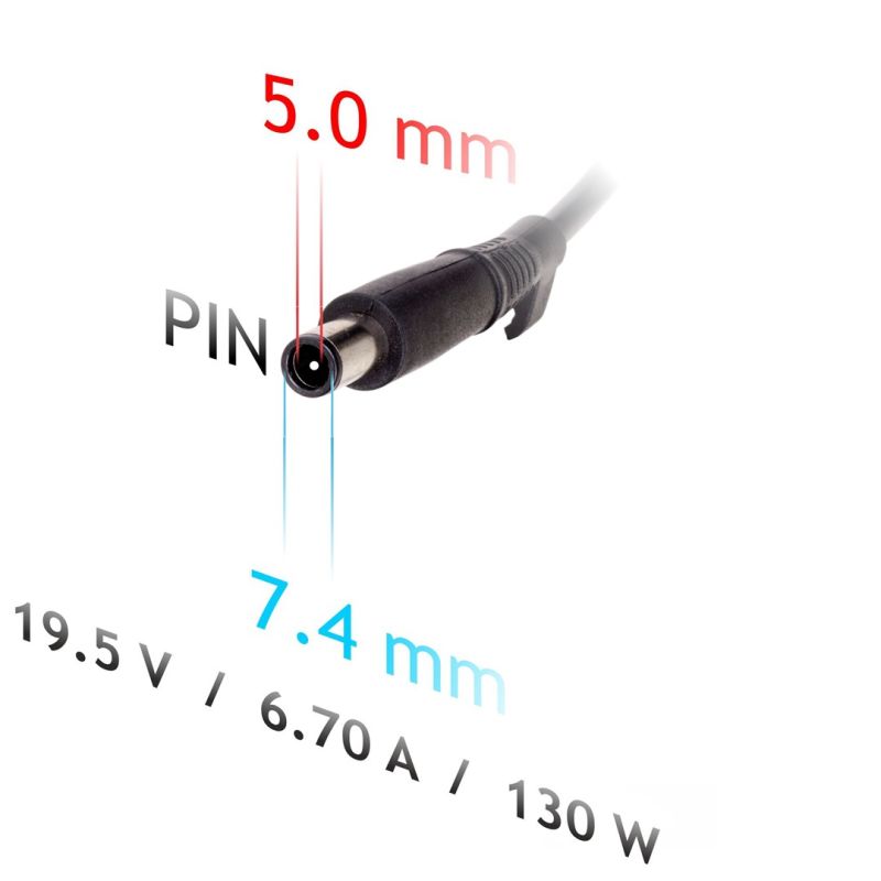 3. Akyga AK-ND-57 Netzteil für DELL-Notebooks (19,5 V; 6,75 A; 130 W; 7,4 mm x 5 mm)