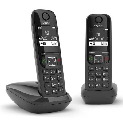 2. Gigaset AS690 Duo Analog/DECT-Telefon mit Anrufernamen- und ID-Anzeige, Schwarz