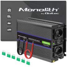 Qoltec Monolith 3000 MS Wave Spannungswandler | 12 V auf 230 V | 1500/3000 W | USB